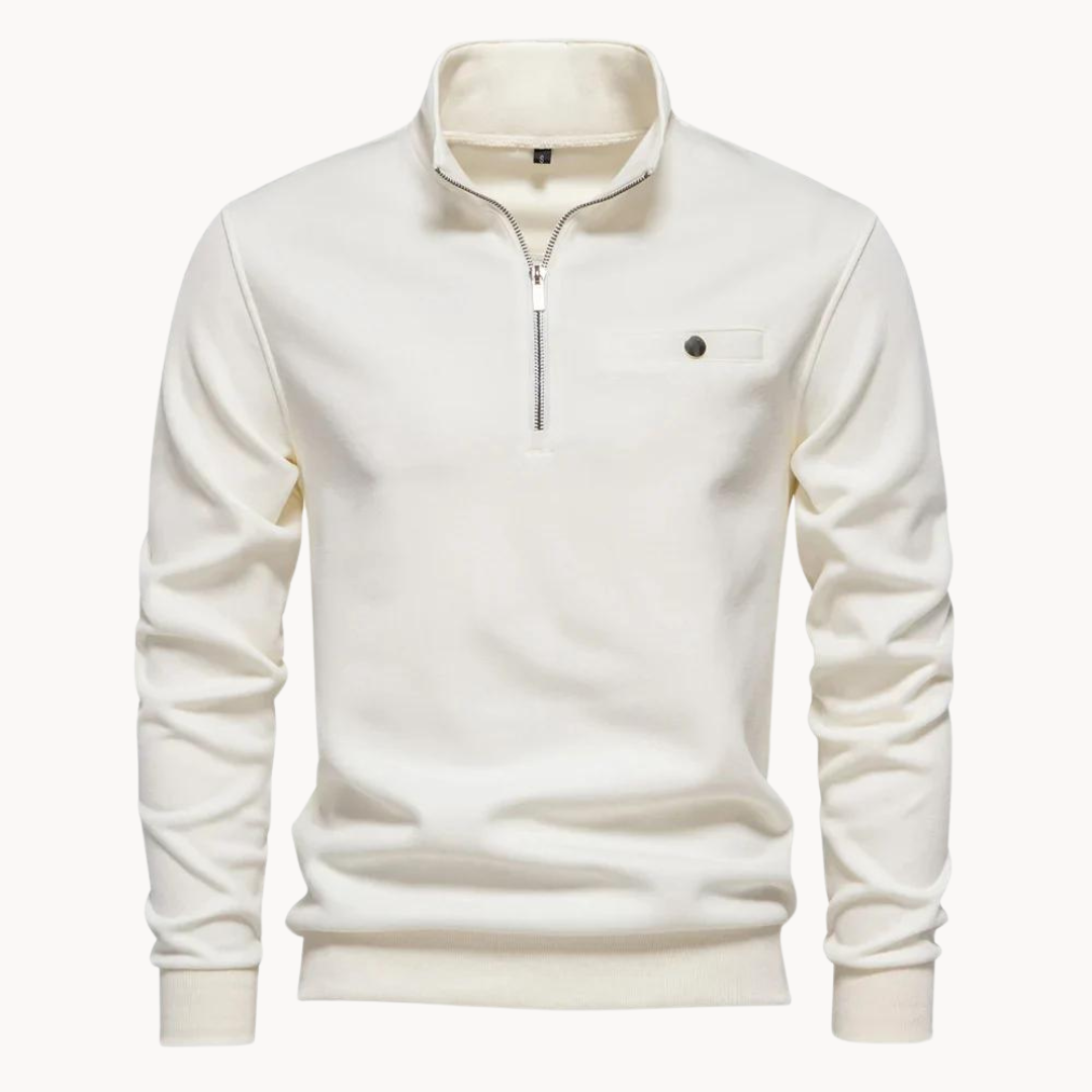 Lamberto Mock Neck Zip Sweater