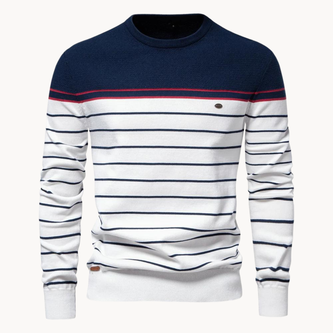 Atlantic Stripe Cotton Sweater