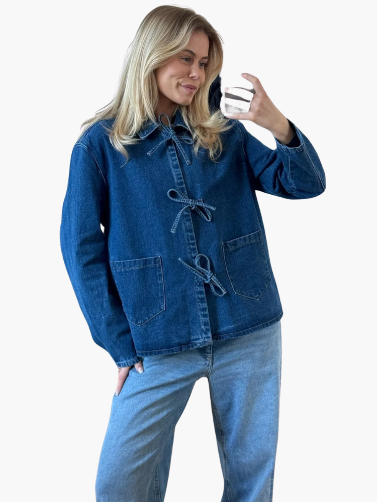 DANA | Denim Jakke med Strikks