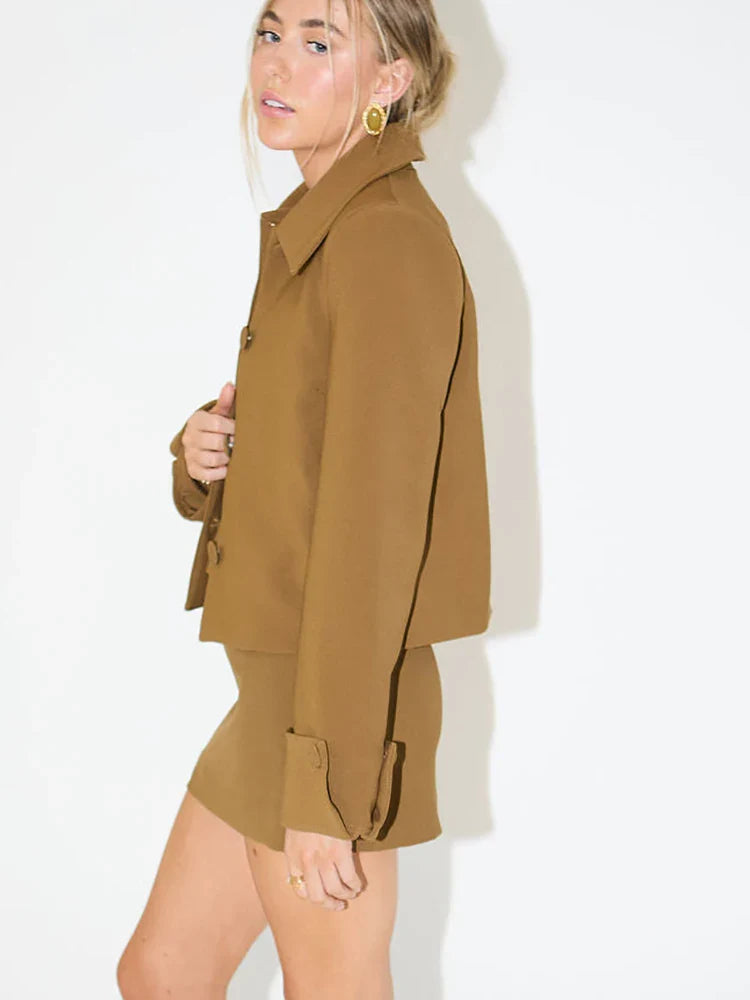 STACY | Luxe Camel Blazer Set